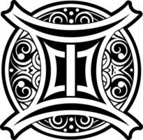 A solid style icon of gemini symbol vector