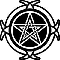 A filled style icon of pentacle symbol vector