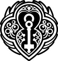 A solid style of key symbol vector