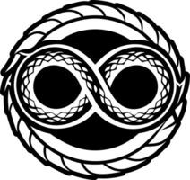 A glyph style icon of infinity ouroboros symbol vector