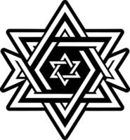 A filled style icon of hexagram symbol vector