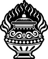 Incense burner symbol icon in solid style vector