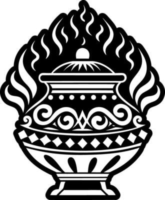 Incense burner symbol icon in solid style