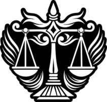A solid style icon of justice scale symbol vector
