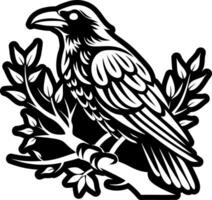 Crow symbol icon in solid style vector