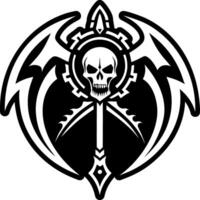 A filled style icon of scythe symbol vector