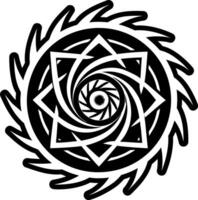 A solid style icon of energy vortex symbol vector