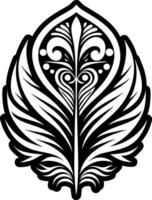 Feather symbol icon in solid style vector