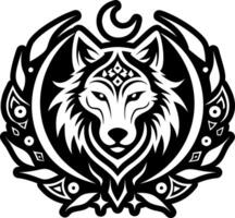 A solid style icon of wolf symbol vector