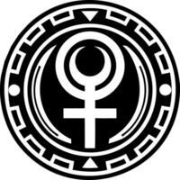 A glyph style icon of mercury symbol vector