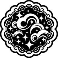A solid style icon of mystic clouds symbol vector