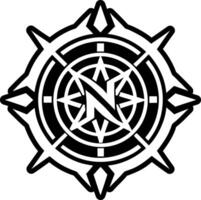 Compass icon in filled style vector