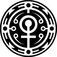 Pluto symbol icon in solid style vector