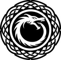 A filled style icon of ouroborus symbol vector