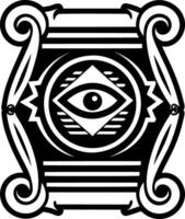 A glyph style icon of mystic scroll symbol vector