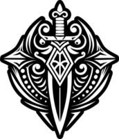 A glyph style of ritual dagger symbol vector