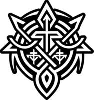 A solid style icon of rune power symbol vector