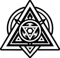 A solid style icon of sacred triangle symbol vector