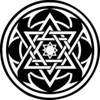 Seal solomon symbol icon in solid style vector