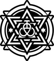 A solid style icon of tetragrammaton symbol vector