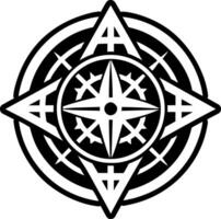 A filled style icon of compass symbol vector