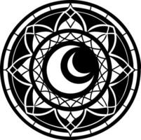 A filled style icon of crescent moon symbol vector