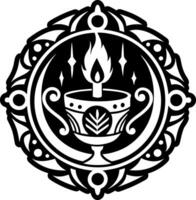 A solid style icon of tarot candle symbol vector
