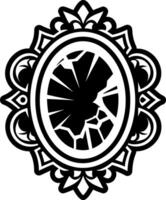 Broken mirror symbol icon in solid style vector