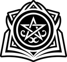 Magic book icon in filled style vector
