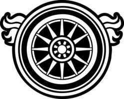Chariot wheel icon in filled style vector