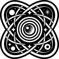 A glyph style icon of cosmic pathway symbol vector