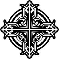 Cross symbol icon in glyph style vector