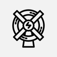 Windmill icon line, free energy, ecology, renewable and green energy concept. Linear and lineart icon. vector