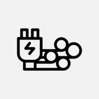 wind and charging icon line, free energy, ecology, renewable and green energy concept. Linear and lineart icon. vector