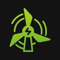 windmill energy icon Glyph color, free energy, ecology, renewable and green energy concept. Solid with Gradient color icon. vector