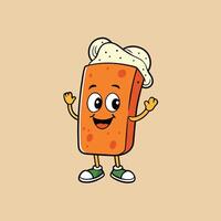 A cookie cartoon character on white background vector