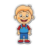 Beautiful little blonde boy posing on colorful backdrop with romantic hearts vector