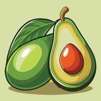avocado sticker overlay with white border design element vector