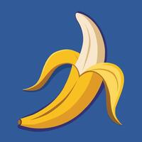 A banana that has a green stem and a yellow on it vector