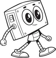 a cartoon character with two arms and two legs vector