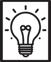 a light bulb on top of a blank rectangular frame. vector