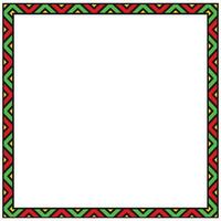 Black History Month Multicolored Triangle Pattern Square Frame Border vector