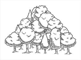 Tree drawing set. vector