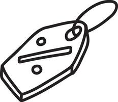 Cardboard label with rope. Empty template for cardboard tag. Hand-drawn store discount. Cartoon outline illustration vector
