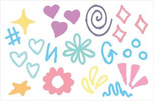 A set of colorful doodles on a white background vector