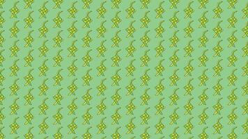 Bright woven ketupat designs repeated in a seamless pattern on a vibrant green backdrop, evoking themes of tradition, culture, and celebration. vector