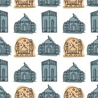 Ramadan background. Hand drawn seamless pattern. vector