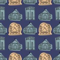 Ramadan holiday background. Hand drawn seamless pattern. vector