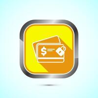 Secure payment icon design illustration, Payment safety sign for website, logo, app. Yellow shadow button design vector