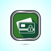 Secure payment icon design illustration, Payment safety sign for website, logo, app. Green shadow button design vector